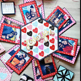 Biggest Premium Hexagonal Explosion Box With Photo String | Love Theme